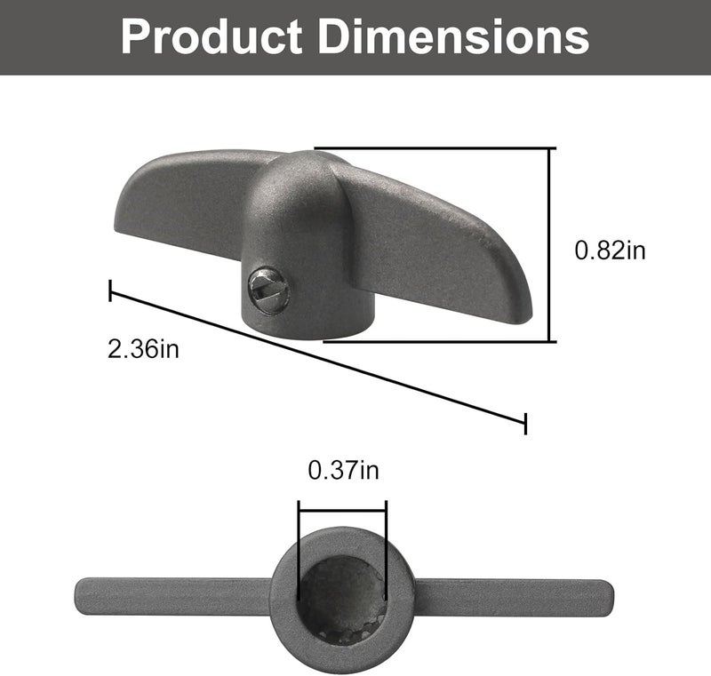 VIDABTE T-Handle Crank for Andersen Casement Windows, 3/8 in Tee Handle Casement Operator, Butterfly Wing Nut T-Handles (2 pcs) - Image 3